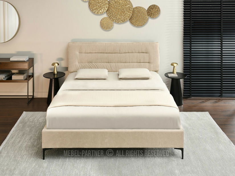 Pat matrimonial 160 cm Creame 160 (bej + negru)
