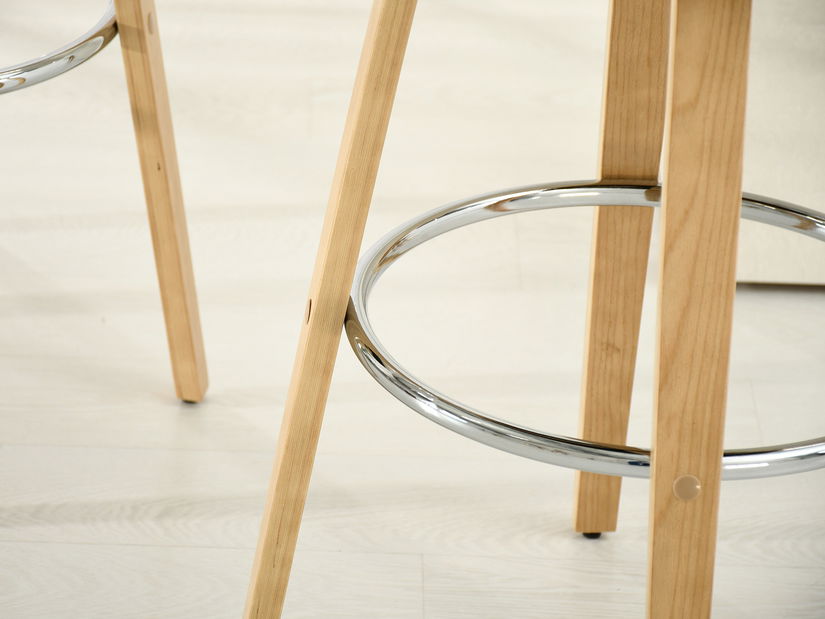 Barová stolička CH38 (krémová + dub)