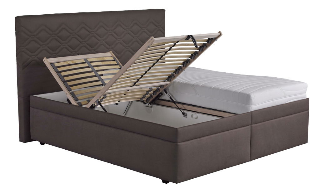 Manželská posteľ 180 cm Blanár Neapol (hnedá) (s roštom a matracom Ivana Plus)