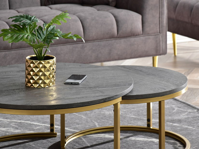 Măsuță de cafea Kolja Zest Xl (gri + auriu)