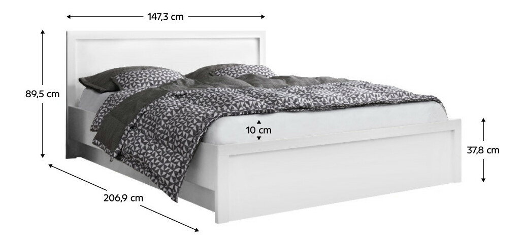 Manželská posteľ 140 cm Jess new (s úložným priestorom) (biela)