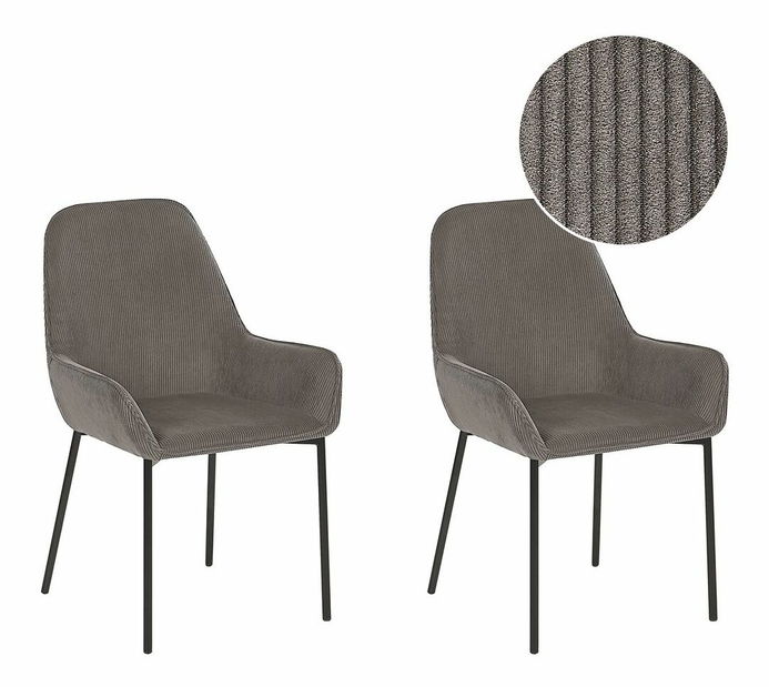 Set 2 ks. jedálenských stoličiek LARNO (sivá)