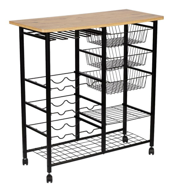 Servírovací stolík Bemanu (borovica atlantická + čierna)