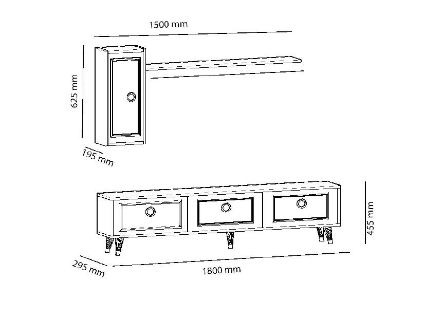 Mobilier living Vubitu (negru + auriu) 