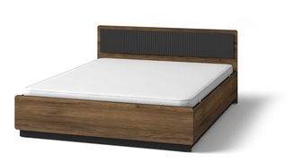 Pat matrimonial Phelan P13 (Nuc warmia + Negru) (fără saltea și sp. depozitare)