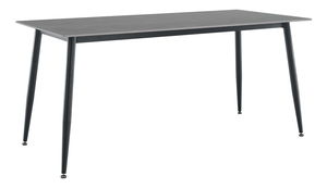 Masă sufragerie Fresia 2 (gri marmură + negru) (pentru 6 persoane)