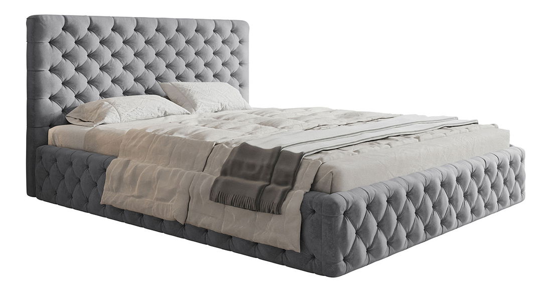 Manželská postel Slavio 8 140 cm (svetlosivá) (s roštom a úl. priestorom)