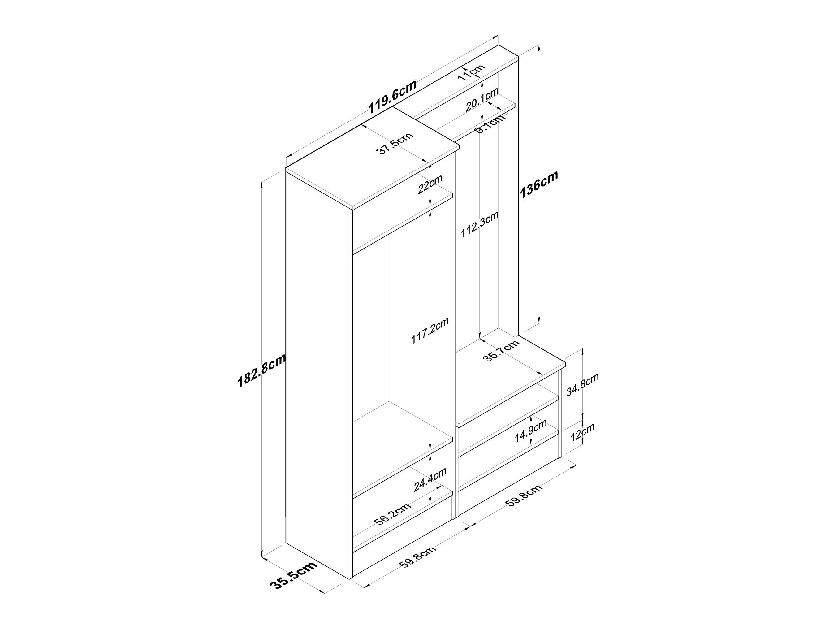 Mobilier Hol Bivake 2 (alb + Nuc) 