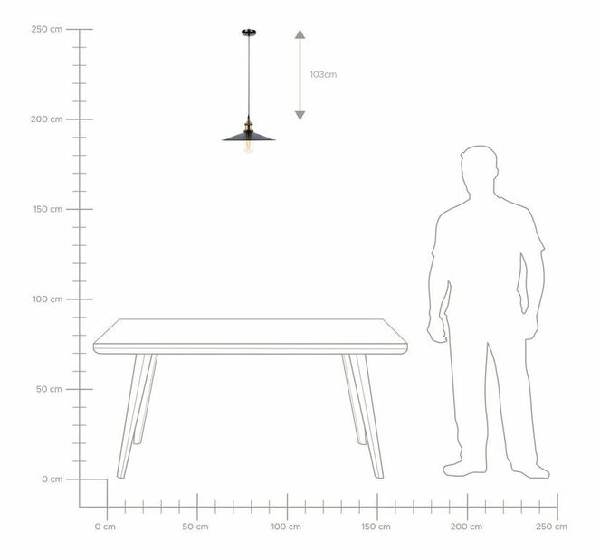 Závesná lampa Swift L (čierna)