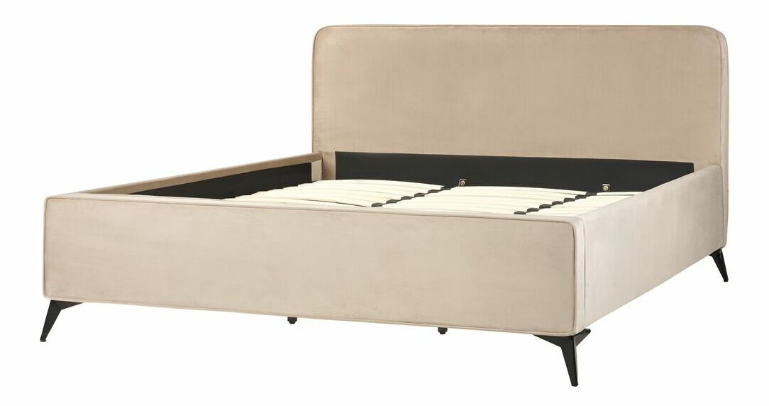 Pat matrimonial 180 cm Vardiel (gri bej) (cu somieră)