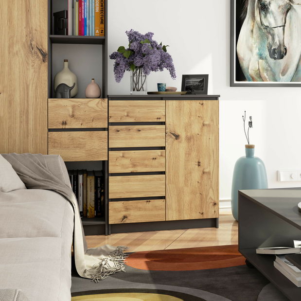 Komoda Kirmair (grafit + dub artisan)