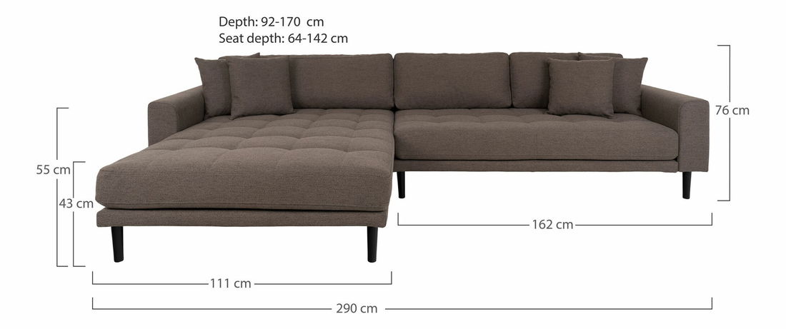 Rohová sedacia súprava (L) Lvaveriaora (hnedá)