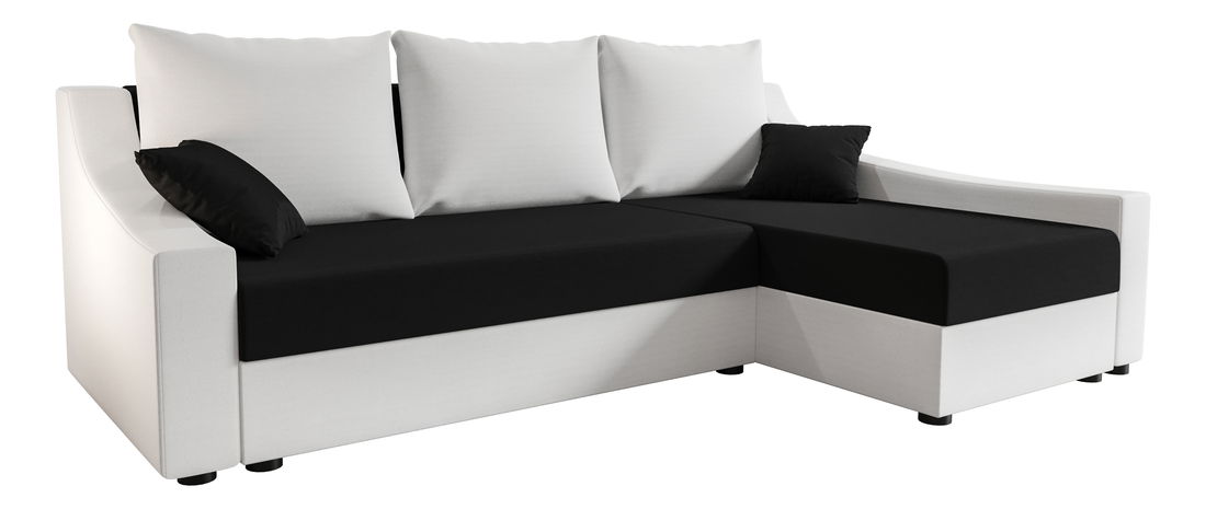 Kutna garnitura Opal L (bijela + crna) (D)