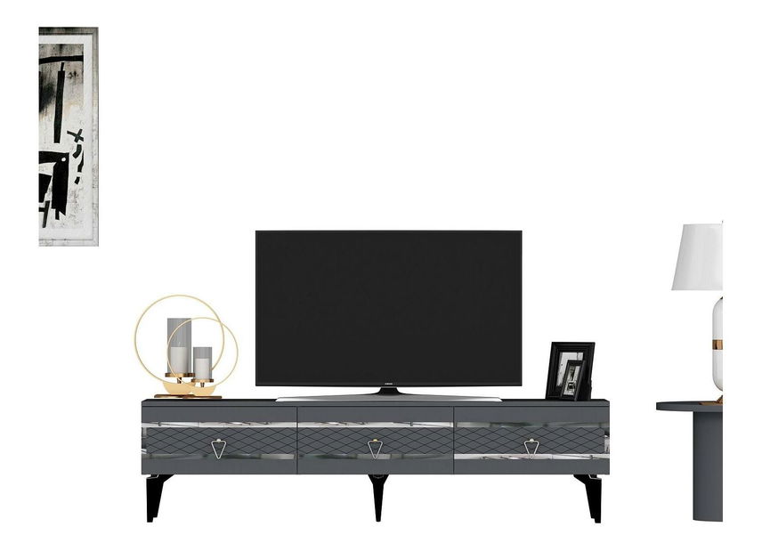 TV asztal/szekrény Vadiki 2 (antracit + ezüst) 