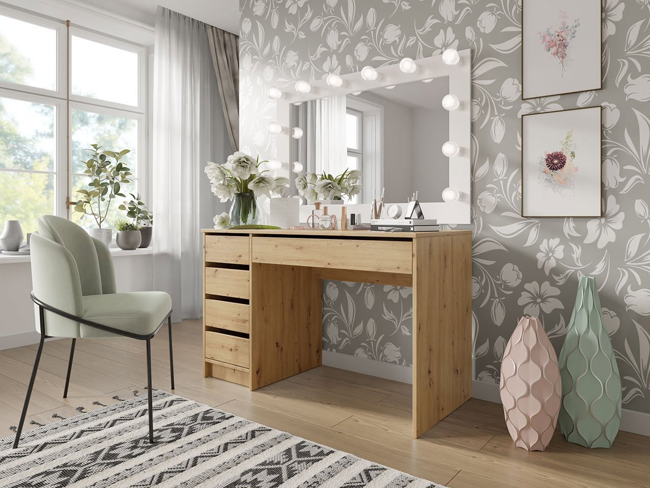 PC asztal Heranor (artisan tölgy)