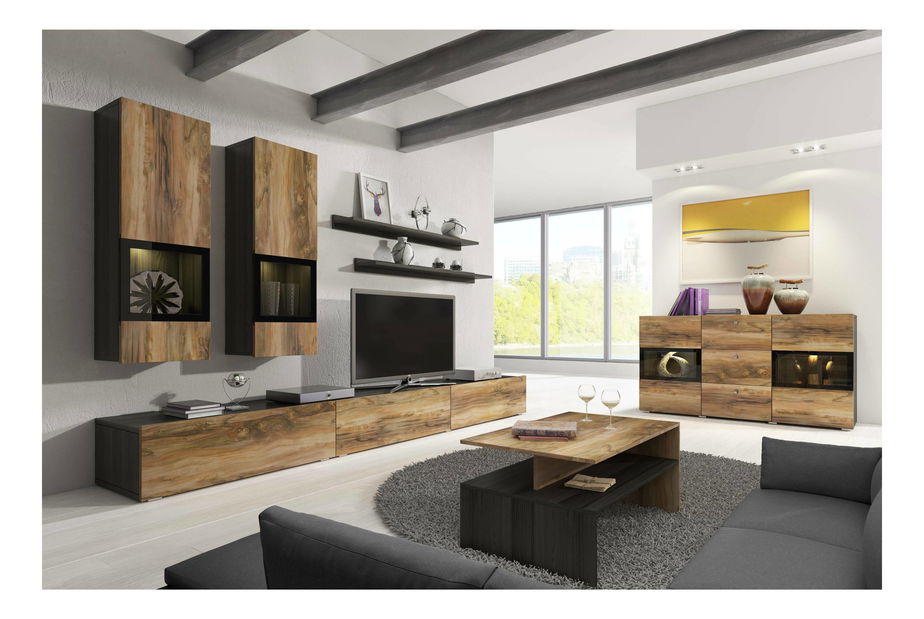 Nappali fal Barly Typ 10 (szatén dió + touchwood)