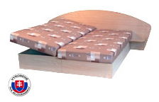 Manželská posteľ 160 cm Edo 7 s policami (so sendvičovým matracom)