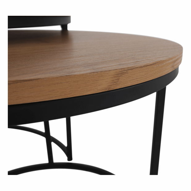 Set stolića za kavu 2 kom. Ilak (hrast + crna)