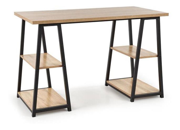 Písací stolík Bernie (dub sonoma + čierna)