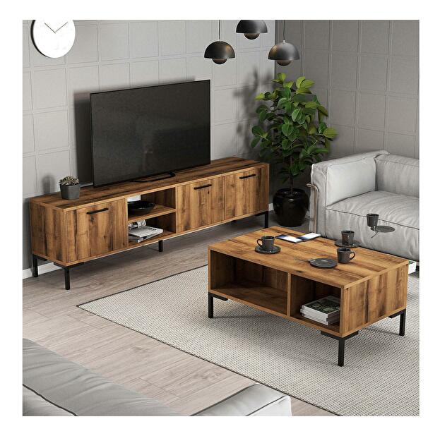 Set mobilier pentru living Povipi 2 (Nuc) 