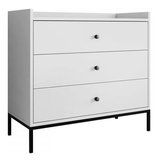 Comodă Tezarta 3SZ (Alb + Negru) 