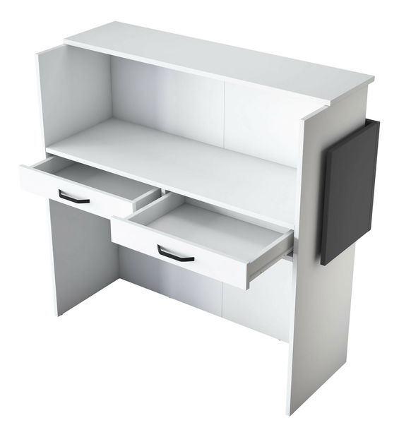 Masă PC Pemola (albă + antracit)