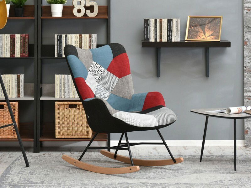 Fotel Sibyla (patchwork + fekete)