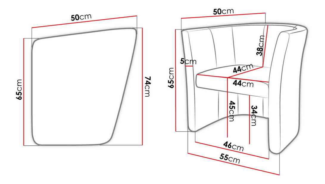 Kreslo Nina (ekokoža Dolaro 8 (čierna)