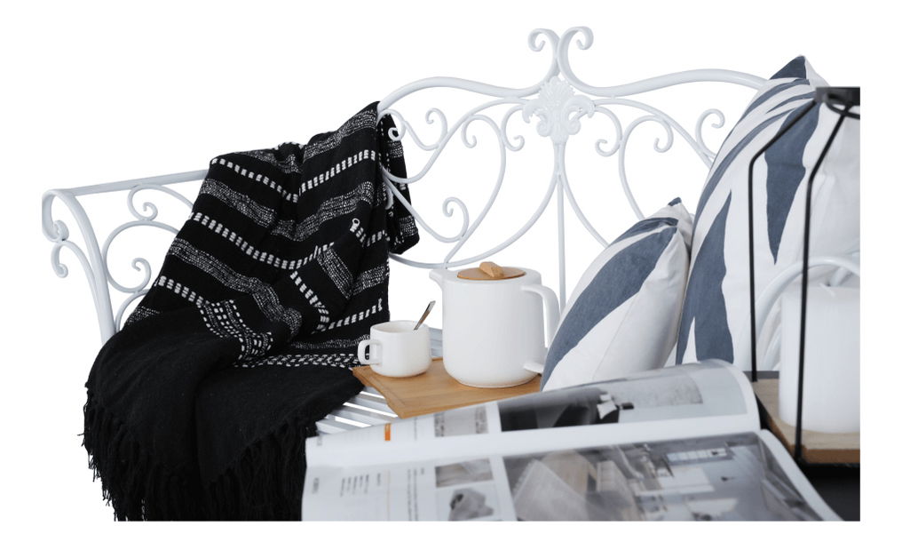 Záhradná lavička Entalia (biela) *výpredaj