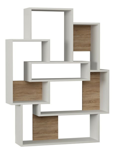 Regál Barrac (fehér + tölgy)