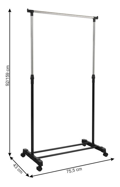 Pojazdný vešiak Delfino (čierna)