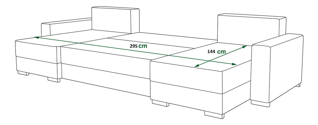 Kutna garnitura u obliku slova U Glide U (svijetlosiva + tamnosiva)