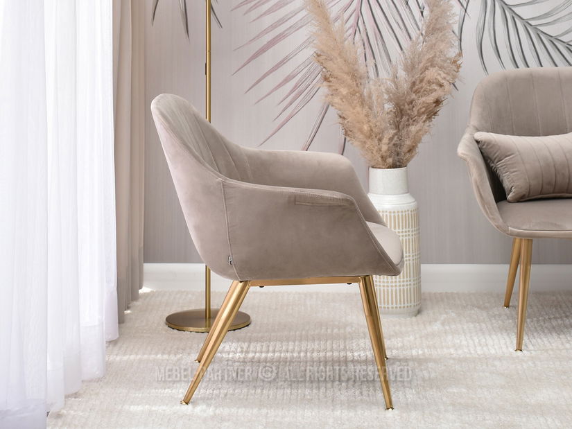 Fotelja Osmol F (bež + zlatna)