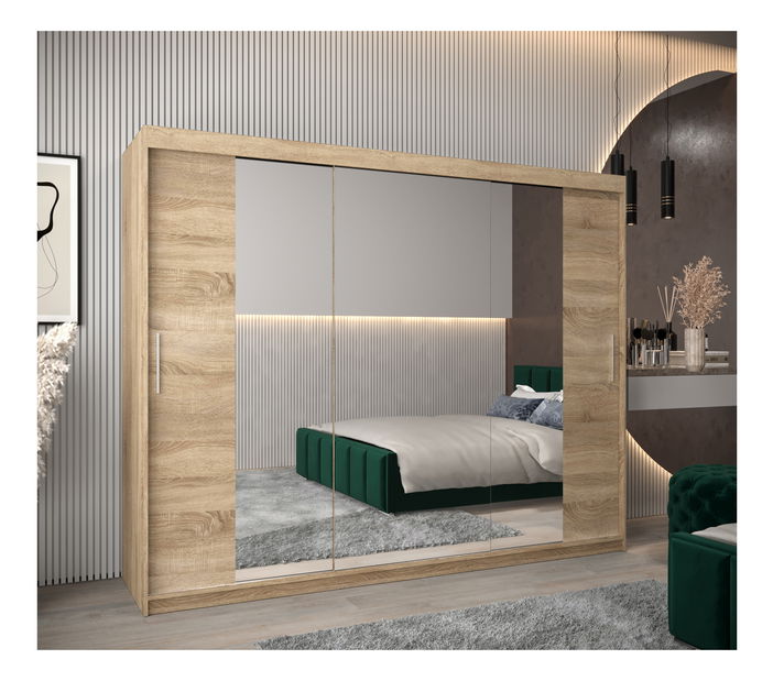 Dulap de haine 250 cm Toki 2 (stejar sonoma + stejar sonoma)