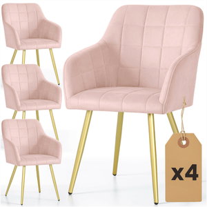 Set blagovaonskih stolica (4 kom.) Luksemburg (puder + zlatna)