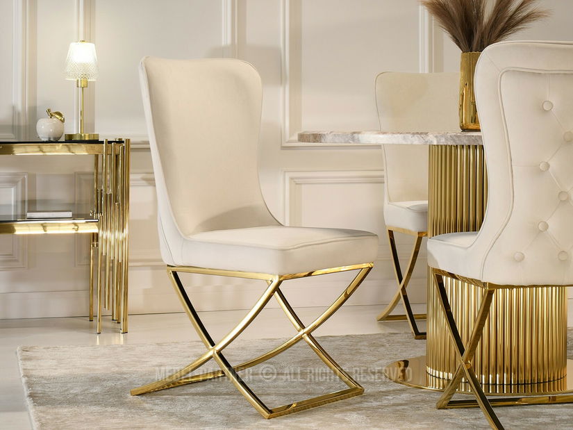 Scaun sufragerie Norsar (bej + auriu)