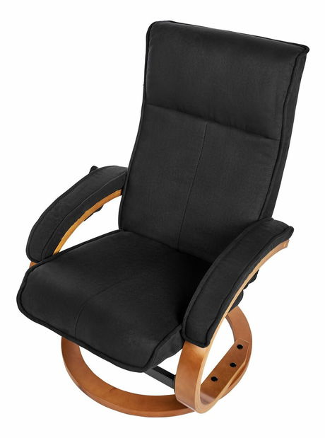 Masážne kreslo HEROND (umelá koža) (čierna)