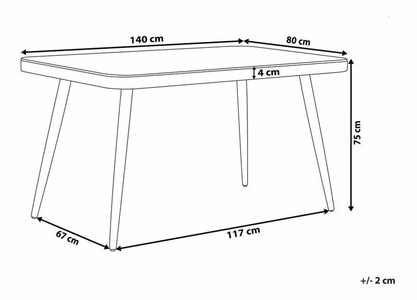 Záhradný stôl Lipe (tmavosivá)