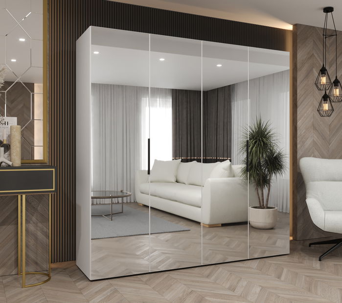 Ruhásszekrény 200 cm Mirabella 3 (fehér + fekete)