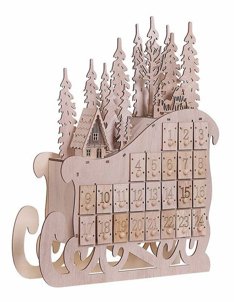 Decor de exterior sanie și calendar Impza (lemn deschis)