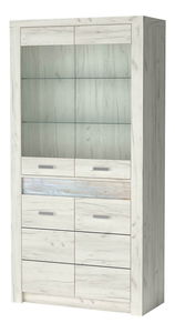 Vitrină Indie 03 (cu iluminat LED) (craft alb)