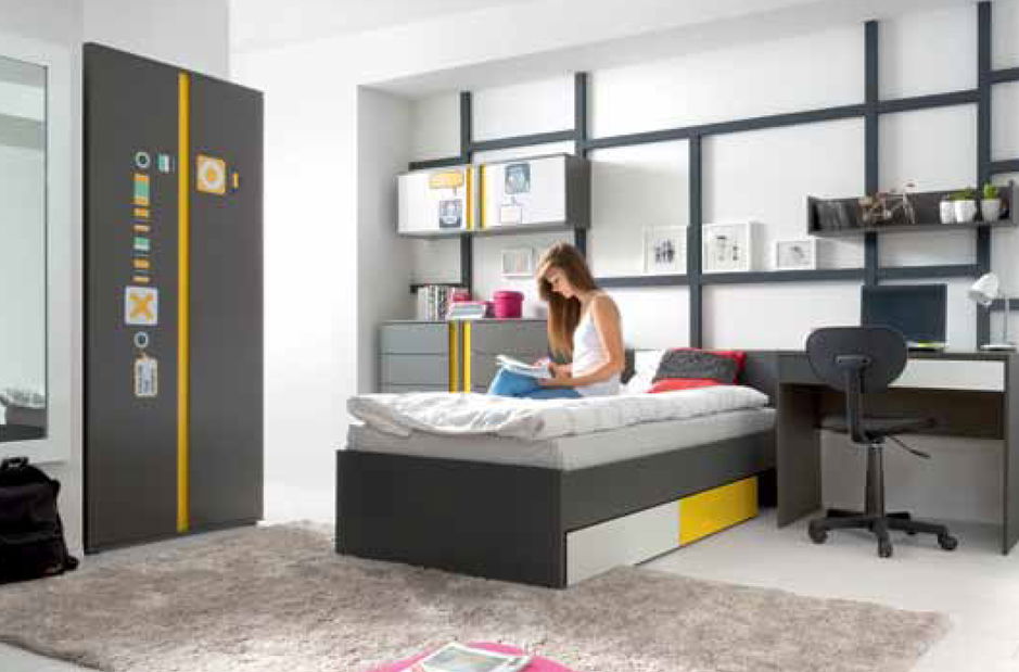 Skrinka na stenu BRW Graphic NAD1D/SZFN lesk biely