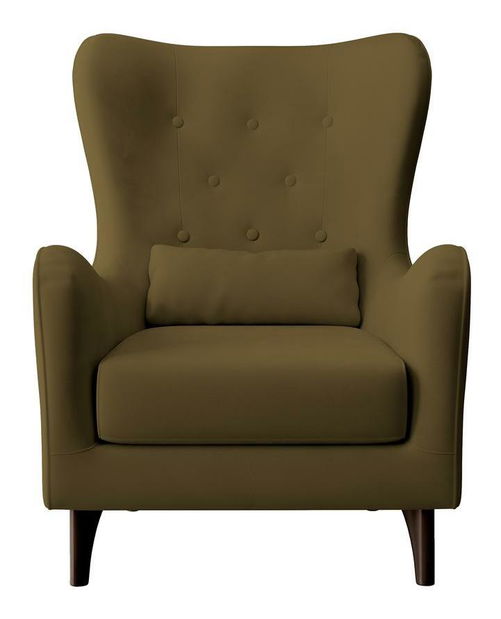 Kreslo s podnožkou Calimero II (olivová + wenge)