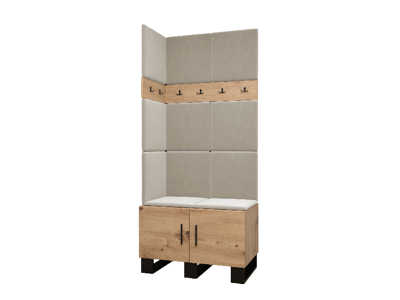 Set mobilier pentru hol Amanda 11 (Stejar artisan + bej)