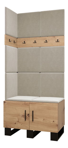 Set mobilier pentru hol Amanda 11 (Stejar artisan + bej)