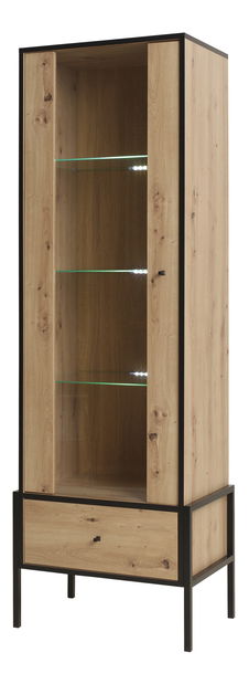 Vitrina Luigi L1 (hrast artisan + crna)