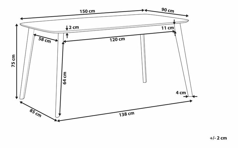 Masă de sufragerie Medo (pentru 6 persoane) (lemn închis)