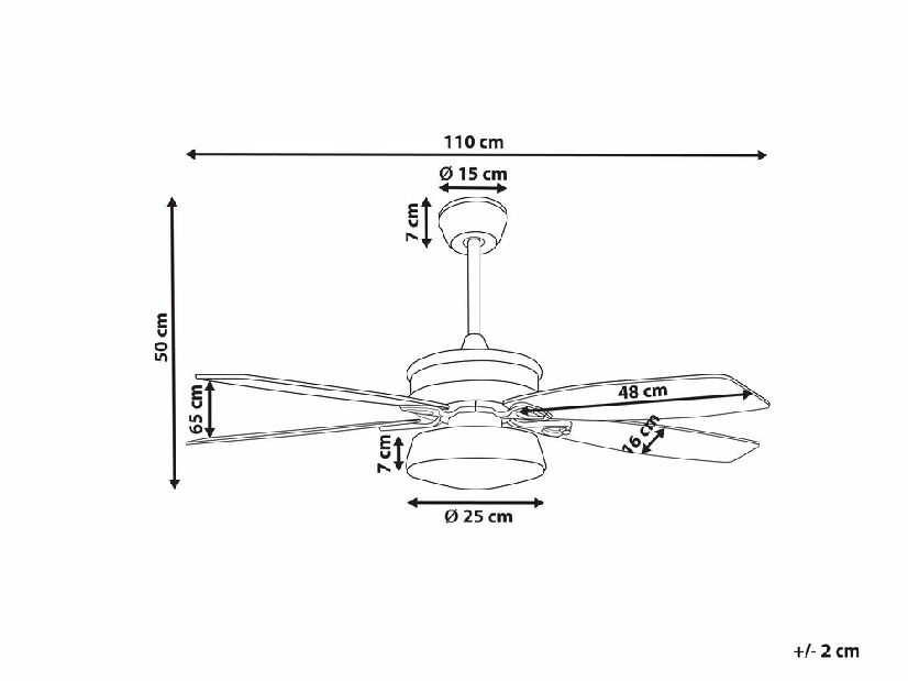 Mennyezeti ventilátor lámpával Logza (fehér)