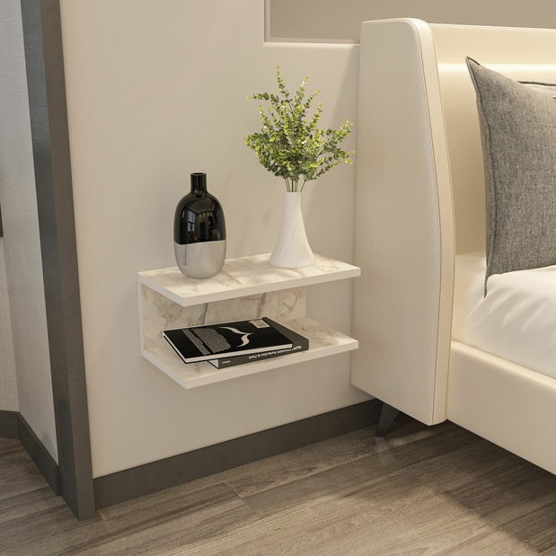 Éjjeliszekrény Ramondes (fehér márvány)