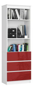 Regál Ravindra (biela + červený lesk )